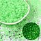 6/0 Luminous Glass Seed Beads, Round Hole, Frosted Inside Colours, Glow in the Dark, Rondelle, Pale Green, 4.5x3.5mm, Hole: 1.5mm, about 4500pcs/pound