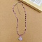 Resin Star Pendnat Glass Seed Beaded Necklaces for Women, Plum, 17.72 inch(45cm)