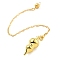 Brass Dowsing Pendulum Big Pointed Gourd Pendants, with Lobster Claw Clasps and Chain, Rack Plating, Golden, 234mm, Hole: 2mm