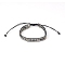 Polyster Braided Bead Bracelets, Bohemia Bracelets, Adjustable Bracelet, Black, Inner Diameter: 2-3/8 inch(6cm), 1Pc/Bag