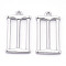 Alloy Pendants, Serrated, Cadmium Free & Nickel Free & Lead Free, Platinum, 27x15x2.5mm, Hole: 1.8mm
