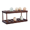 Double-layer Wooden Egg Holders, Kitchen Supplies, Rectangle, Coconut Brown, 300x140x145mm