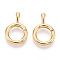 Brass Spring Gate Rings, Nickle Free, Ring, Real 18K Gold Plated, 22x14.5x5.1mm, Hole: 3mm
