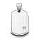 304 Stainless Steel Micro Pave Cubic Zirconia Pendants, Rectangle Charms, Stainless Steel Color, 30x18x3mm, Hole: 6mm