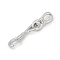 Brass Fold Over Clasps, Platinum, 27.5mm