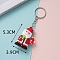 PVC Plastic Keychain, Christmas Theme, Santa Claus, Pendant: 5.3x3.9cm