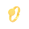 Golden Color Adjustable Brass Ring Components, Pad Ring Findings, For Jewelry Making, Lead Free and Cadmium Free, Size: about 3mm wide, 17mm inner diameter, Tray: 8mm in diameter