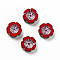 Czech Glass Beads, Hibiscus Flower, Red, 14x5mm, Hole: 1mm