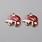 Alloy Enamel Pendants, Baseball Theme Charm, Golden, Hat, 24.5x24.5x2.5mm, Hole: 1.9mm