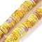 Baking Paint Synthetic Turquoise Beads Strands, with Enamel, Disc, Gold, 6~6.5x2.5mm, Hole: 1~1.2mm, about 133~134pcs/strand, 14.57''(37cm)