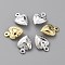 Brass Charms, Long-Lasting Plated, Heart, Mixed Color, 12x8.5x3.5mm, Hole: 1mm