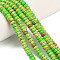 Synthetic Imperial Jasper Beads Strands, Rondelle, Dyed, Lime, 4x2mm, Hole: 0.9mm, about 160~162pcs/strand, 14.96~15.16 inch(38~38.5cm)
