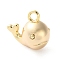 Brass Charms, Cadmium Free & Nickel Free & Lead Free, Dolphin, Real 18K Gold Plated, 9x10x6mm, Hole: 1.4mm