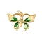 Rack Plating Brass Enamel Pendants, with Jump Ring, Cadmium Free & Lead Free, Long-Lasting Plated, Real 18K Gold Plated, Butterfly Charm, Beige, 18x26.5x1.2mm, Hole: 3.5mm