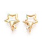 Brass Lobster Claw Clasps, Nickle Free, Star, Real 18K Gold Plated, 15.1x11.2x4.5mm, Hole: 1.6mm