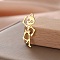 Stainless Steel Pendants, Skeleton, Real 18K Gold Plated, 28x13mm