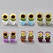 Sunflower Flowerpot Food Grade Eco-Friendly Silicone Beads, Mixed Color, 30x15x14mm, Hole: 2mm