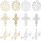 UNICRAFTALE 12pcs 3 Styles Flat Round/Witch with Cat Charm Stainless Steel Pendants Golden & Stainless Steel Color Hollow Charms for Jewelry Making