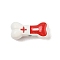 Spray Painted Alloy Beads,  Cadmium Free & Nickel Free & Lead Free, Enamel Beads, Bone, White, 6.5x14x6mm, Hole: 1.8mm