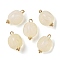 Acrylic Pendants, Imitation Gemstone, with Brass Loops, Nuggets, Light Goldenrod Yellow, 19x12.5x11.5mm, Hole: 2mm
