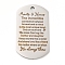 Non-Tarnish 201 Stainless Steel Pendants, Message Charms, Oval with Word Aunts & Nieces Charms, Stainless Steel Color, 49x28x2mm, Hole: 3mm