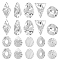 20Pcs 10 Style Textured 201 Stainless Steel Pendants, Mixed Shapes, Stainless Steel Color, 18~32.5x16~23.5x0.5~1mm, Hole: 1.2~1.7mm, 2pcs/style