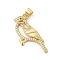 Real 18K Gold Plated Brass Micro Pave Cubic Zirconia Robin Brid Pendants, Cadmium Free & Lead Free,Rack Plating Bird Charm, Clear, 28x19x3mm, Hole: 3.5x5mm