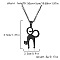 Halloween 304 Stainless Steel Laser Cut Pendant Necklaces, Black, Cat Shape, 15.75 inch(40cm), pendant: 35x23mm