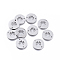 Tarnish Resistant 304 Stainless Steel Links connectors, Flat Round with Clover, Stainless Steel Color, 11.5x1mm, Hole: 1.2mm
