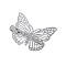 Hollow Butterfly Alloy Alligator Hair Clips, Hair Accessories for Women and Girls, Platinum, 35x46mm