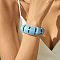 Acrylic Bead Bangles for Women, Light Sky Blue, Inner Diameter: 3-1/8 inch(7.8cm)
