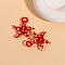 Handmade Lampwork Pendants, Starfish Charms, FireBrick, 34x31mm
