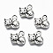 Tibetan Style Alloy Charms, Cat Shape, Cadmium Free & Lead Free, Antique Silver, 14x14x3mm, Hole: 3mm, about 1000pcs/1000g