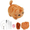 2 Sets Cat Needle Felting Kit, including Instructions, Foam, Needles, Wool, Keychain, Eye Pins, Jump Ring, Chalk, Cabochon, Mixed Color, 115x85x28mm, Wool: 3 Colors, 2 Pcs/color