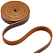 2M Flat AB Grade Cowhide Leather Cord, for Shoes Bag Sewing Patchwork DIY Craft Appliques, Coconut Brown, 12.5x1.8~2mm, about 2.19 Yards(2m)/Roll