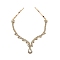 Alloy Rhinestone Hair Chain, Golden, 198x24x6.5mm