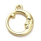 Alloy Pendants, Moon Charms, Golden, 19.5x16x3.5mm, Hole: 2mm