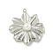 304 Stainless Steel Pendants, with ABS Plastic Pearl, Lotus Leaf Charm, Stainless Steel Color, 25x23x6mm, Hole: 1.4mm