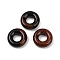 Natural Mahogany Obsidian Pendants, Donut/Pi Disc Charms, 15x5mm, Hole: 6mm