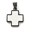 304 Stainless Steel Pendants, with Enamel, Cross Charm, Black, White, 22x18x3mm, Hole: 6x4.5mm