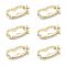 6Pcs Brass Peanut Enhancer Clasps, Twister Clasps, with Crystal Rhinestones, for Purse Making, Golden, 19x10x3.5mm, Inner Diameter: 12.5x6.5mm