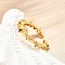 Brass Micro Pave Cubic Zirconia Cuff Rings for Women, Cadmium Free & Nickel Free & Lead Free, Heart, Real 18K Gold Plated, 3.5mm