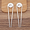Alloy Hair Forks Findings, Platinum, 97x24mm