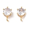 Brass Micro Pave Clear Cubic Zirconia Pendants, Polygon Charm, Real 18K Gold Plated, 11x6.5x4.5mm, Hole: 1.8mm