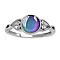 Alloy Adjustable Rings, Changing Color Mood Cabochons Gemstone Jewelry for Women, Oval, Platinum, US Size 10(19.8mm)