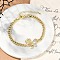 Brass Micro Pave Cubic Zirconia Link Bracelets, Cuban Link Chain Jewelry for Women, Butterfly, Real 18K Gold Plated, 7-3/8 inch(18.7cm), Pendants: 30x20x4mm