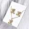 Bear Brass Micro Pave Cubic Zirconia Stud Earrings & Pendant Necklaces Sets, Cadmium Free & Lead Free, Long-Lasting Plated, Rack Plating, Real 18K Gold Plated, 15.79 inch(401mm)