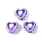 Handmade Lampwork Beads, Heart, with Enamel, Blue Violet, 15~15.5x16.5x8.5~9.5mm, Hole: 1.4mm