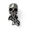 Brass European Beads, Large Hole Beads, Skull Octopus, Antique Silver, 28.5x15x16.5mm, Hole: 6mm