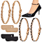 Imitation Leather & Rhinestone Shoelace Bands, with Alloy Clasps and Non-Woven Fabrics Anti-Wear Heel Grips, Anti-Loose Shoelaces, for High-Heeled Shoes, Mixed Color, 282x8.3x4.8mm